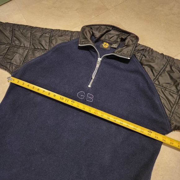 VTG Y2K GODBODY Mens L Large Pullover Fleece 1/4 Zip Hybrid Jacket Embroidered - Picture 7 of 9